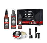7 Piezas Set de Cuidado de Barba para Hombre, Regalos de Navidad para Hombre, Champú para Barba, Spray Crecimiento del Cabello, AceiteBarba, BálsamoBarba, Peine, Cepillo, Lápiz Rellenador de Barba