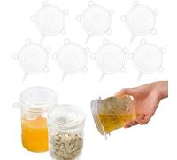 7 Piezas Tapas Silicona Ajustables Cocina 8.5cm Tapas de Silicona Elasticas Cocina Tapa Microondas Libre BPA Protector Horno Silicona para Lavavajillas Compatibles con Todo Tipo de Recipientes