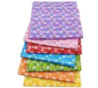 7 Piezas Tela Algodón Floral, 50x50cm, Patchwork y 7 Piezas(25 * 25cm) | Para Patchwork y Quilting, 7 Diseños Florales, Ideal Artesanos, Algodón , 50x50cm Cada Una