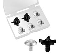 7 Piezas Tornillos para Casco de Moto, Tornillos para Visera de Casco de Moto Tornillos para Visera de Casco Accesorios para Casco de Motocicletas (Negro, Plata)