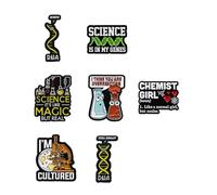 7 pines de la serie Chemistry Biology con estructura de solapa, broches creativos de metal, As pictures shown, Zinc