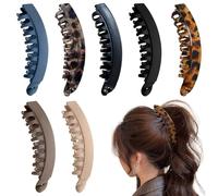 7 pinzas para el pelo de plátano, pinzas grandes para cabello grueso, clip de plátano para cola de caballo de sujeción fuerte, clips largos de doble peine, accesorios para el cabello francés para