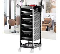 7 Pisos Carrito con Ruedas para Peluquería, Carro de Almacenamiento de Instrumentos para Peluquería con Tazas de Secador de Pelo, Bandeja de La Carretilla Del Salón