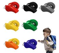 7 Plastic Whistles for Sports, Clear and Transparent Referee Whistle with Lanyard, Reference Whistles for Teachers, Trainers, Emergencies, Survival, Camping, Lifeguards