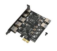 7 Port PCI E to USB 3.0 Eansion Card, 5Gbps Transfer Speed, 2 Rear USB Type C Ports, Wide Compatibility for Windows/Vista/7/8/10, OS X,