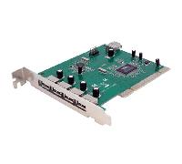 StarTech Tarjeta adaptadora PCI USB PCIUSB7 7 puertos (4 externos, 3 internos) Negro