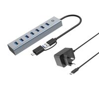 Hub usb 3.0 conceptronic hubbies21gp 7 puertos usb - c a 7xusb - a con alimentador
