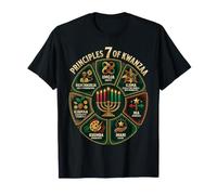 7 Principios de Kwanzaa Afrocéntrico Nguzo Saba Kinara Camiseta