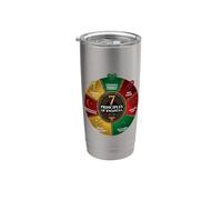 7 Principios de Kwanzaa Gráfico Circular con Símbolos Adinkra Vaso térmico de acero inoxidable de doble pared