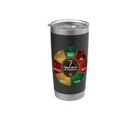 7 Principios de Kwanzaa Gráfico Circular con Símbolos Adinkra Vaso térmico de acero inoxidable de doble pared