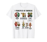 7 Principios de los Iconos de Kwanzaa con significados en suajili en inglés Camiseta