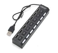 7 puertos de alta velocidad USB 2.0 HUB LED adaptador Hub interruptor de encendido y apagado para PC cargador divisor hub usb adaptador portátil