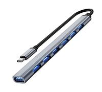 7 puertos tipo C HUB USB 3.0 expansor divisor estación de acoplamiento para ordenador portátil PC disco duro teclado - adaptador de alta velocidad
