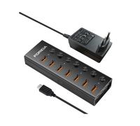 (7 puertos UE 10 Gbps C) Estación de acoplamiento IDA compatible con 7 puertos USB A, concentrador divisor