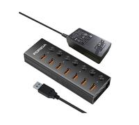 (7 puertos US 10 Gbps A) Estación de acoplamiento IDA compatible con 7 puertos USB A, concentrador divisor