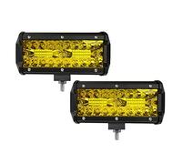 7 Pulgadas Faro 120W Combo Led Barras De Luz Spot Flood Beam Luz De Trabajo 12V 24V para Auto Barcos SUV ATV 4X4 2 Piezas,Amarillo