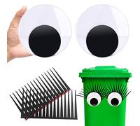 7 Pulgadas Ojos Autoadhesivos Grandes, Ojos Manualidades Grandes con Tirantes Ojos Adhesivos Pegatinas Ojos Wiggle Eyes Para La Puerta Decorativa de Halloween Del Refrigerador Bin (Un Paquete de 4)