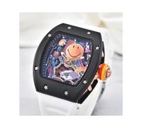 (7) Reloj unisex de cuarzo automático Top Deluxe Deluxe RM Ceramic Smile Trend con 3 pines