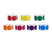 7 rollos de puntos adhesivos, pegatinas redondas, pegatinas de puntos autoadhesivos de colores, pegatinas de codificación redondas para oficina, escuela, calendario (7 colores)
