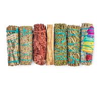 7 Sage Smudge Kit with Blue Sage, 7 Chakra White Sage, Cedar, Dragon'S Blood, Rosemary, Yerba Santa, Palo Santo | Salvia Blanca para Limpiar Sustainably Sourced