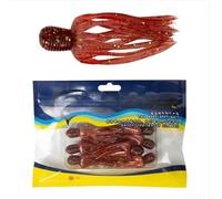 7 señuelos suaves de pesca de calamar para cebo de agua salada, tentáculos realistas, diseño flotante, antideslizante para superficie de 6 cm, PVC, varios colores, lubina para pulpo imitación de