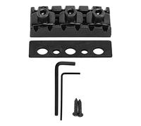 7 String Electric Guitar Locking Nut | 42.5mm Zinc Alloy Nut for Enhanced Tuning Stability/Sustain | Height - Adjustable Replacement Nut for Double Coil Guitars (Negra)