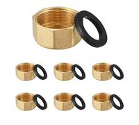 7 tapones de latón G3/4 (24 mm de diámetro, rosca interior, 6 tapones ciegos, G3/4", tapa de latón hexagonal, accesorio de rosca para tubería de agua de jardín)