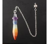 7 tipos de piedra combinada amatistas lapislázuli aventurina río rojo jades fluorita amuleto en capas péndulo 1 piezas-mezcla de piedra 2