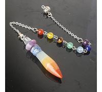 7 tipos de piedra combinada amatistas lapislázuli aventurina río rojo jades fluorita amuleto en capas péndulo 1 piezas-mezcla de piedra 1