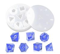 7 Tipos Molde de Dados, Moldes Resina Epoxi Dados, DND Molde Resina Epoxi, DIY Moldes de Resina Dados