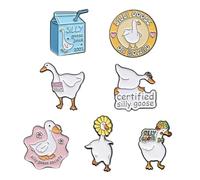 7 Uds. Broche De Ganso De Cartón De Leche Broche De Dibujos Animados Regalo De Ganso Insignia De Dibujos Animados Insignia De Solapa De Dibujos Animados
