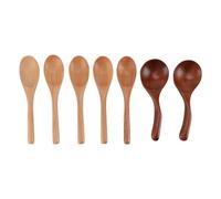 7 Uds cucharas de madera madera maciza Natural fácil de limpiar cuchara para servir cocina para cocinar mezclar y