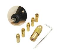 7 Uds. Juego de Mini mandril de taladro de 0,5mm-3,0mm, brocas adaptadoras de latón for mandril de taladro electrónico giratorio, herramienta rotativa eléctrica