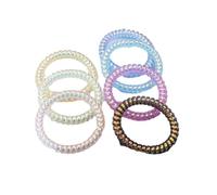 7 Uds sirena Ji Color perlado cable de teléfono anillo para el cabello pulsera fina chica corazón brillante cuerda para el cabello lazo elástico accesorios para el cabello