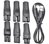 7 unidades de cargador de 5 V para afeitadoras, cable de alimentación, adaptador USB para una variedad de cortapelos eléctricos, cortapelos de barba, maquinillas de afeitar, instrumentos de belleza,