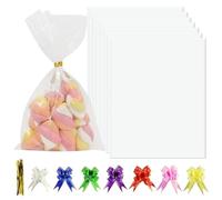 7 unidades de papel de regalo transparente, papel de regalo con 7 lazos, bolsas de celofán para regalos, flores, cestas (100x70 cm)