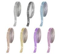 7 Unidades de Pegatinas de Estrás, Cintas Autoadhesivas Brillantes, Rollos de Cinta Adhesiva Decorativa, Accesorios de Bricolaje