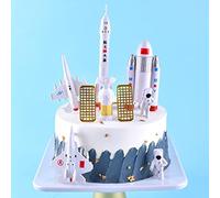 7 unidades decoración de pasteles de astronauta, decoración para tartas, decoración para tartas, decoración para cupcakes, decoración de cumpleaños para niños, espacios, cohetes, estrellas