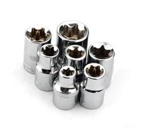 7 unids para Torx Socket Set E Tipo Star Sockets E8 E10 E11 E12 E14 E16 E18 E20 38 Pulgadas Herramienta de Mano Tratado con Calor Acero 50# con Revestimiento de Cromo Pulido