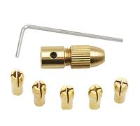 7 unids/Set 2,35/3,17/4,05/5,05mm Mini portabrocas de latón for Eje de Motor eléctrico Broca Herramienta Adaptador de portabrocas (Color : A, Size : 3.17mm 7pcs)