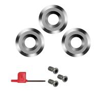 7 unids/set cortadores redondos de carburo for herramientas de torno de torneado de madera, cuchillas de rastrillo negativas 12x2,5mm con Kit de tornillos