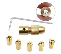 7 unids/set Mini mandril de latón for Motor eléctrico taladro con eje herramienta adaptador de mandril de liberación rápida adaptador de broca sin llave(A)