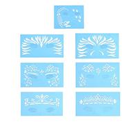 7 Unids/set Plantilla de Pintura de Cara Reutilizable, Plantilla de Pintura Corporal Maquillaje Facial Herramientas de Diseño de Tatuaje para Halloween Fiesta de Navidad Herramienta de Diseño Facial