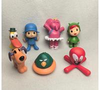 7 unids/set Pocoyo Animal juguete pájaro pato elefante muñeca modelo escena adornos Anime dibujos animados lindo figuras de Pvc Juguetes 7pcs