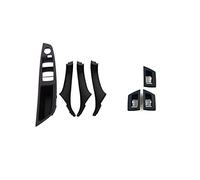 7 Unids/Set Volante A La Izquierda LHD Para BMW 5 Series F10 F11 Gris Beige Negro Interior Del Coche Manija De La Puerta Interior Cubierta Del Ajuste Del Tirador Del Panel(Black-7pcs)