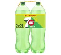 7 UP Refresco cero de lima y limón, sin azúcares y sin calorías, bipack dos botellas de 2 litros, 4 litros en total