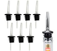 7 vertedores rápidos para botellas, vertedores de licor de acero inoxidable, dispensador de botellas para vino, licores, alcohol, aceite de oliva, botellas de jarabe con tapón de goma