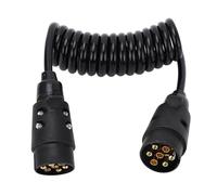 7 Way Coiled Trailer Cord, 12V 24V Trailer Spring Wire 2M 7 Core Spring Towing Coiled Wire for Commercial Vehicles Campers Cars Boats - Trailer Spring Wire, Trailer Coil Cable