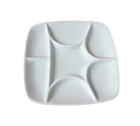 7-Well Square White Ceramic Artist Paint Palette for Watercolor Gouache Acrylic