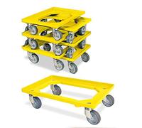 7 x rodillos logísticos para contenedores 600 x 400 mm, capacidad de carga 250 kg, color amarillo